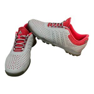 Adidas Adipure Sport Spikeless Golf Shoes Womens Size 7 Light Gray and Coral